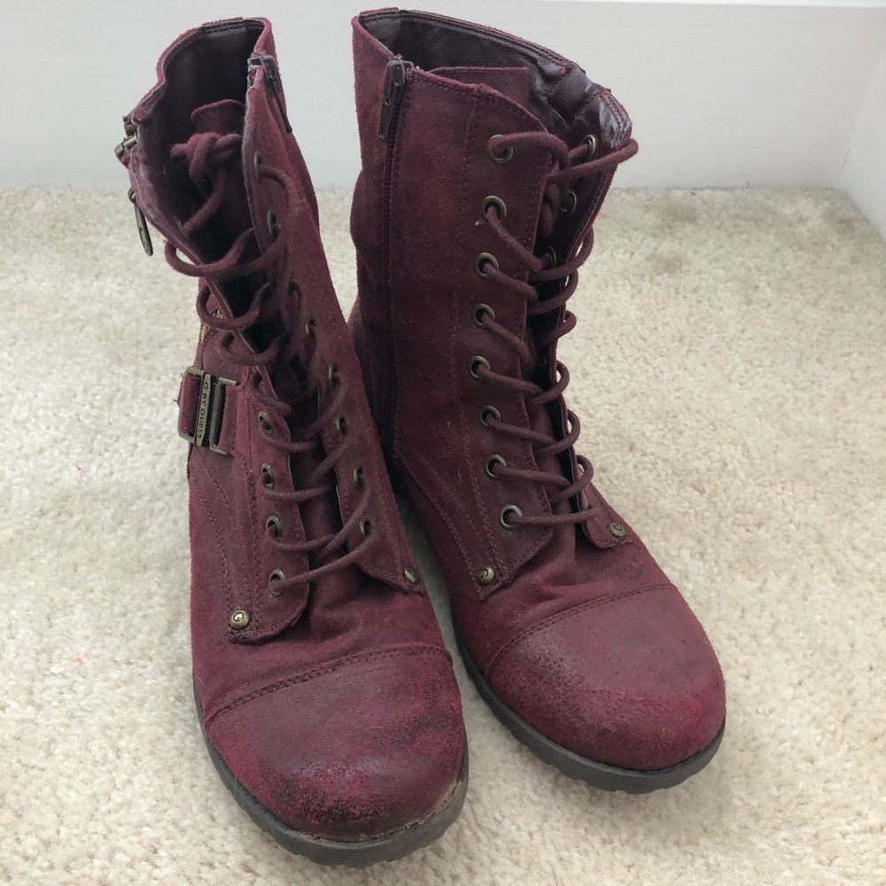 Purple combat boots